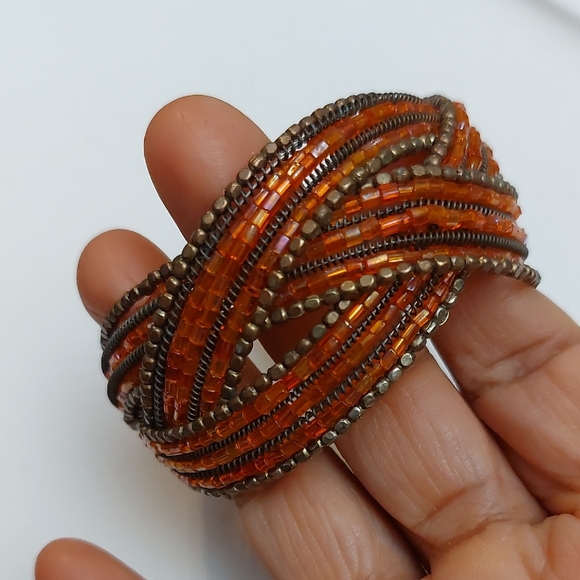 Jewelry - Multicolor Braided Beaded Wires Wraparound Cuff Bracelet